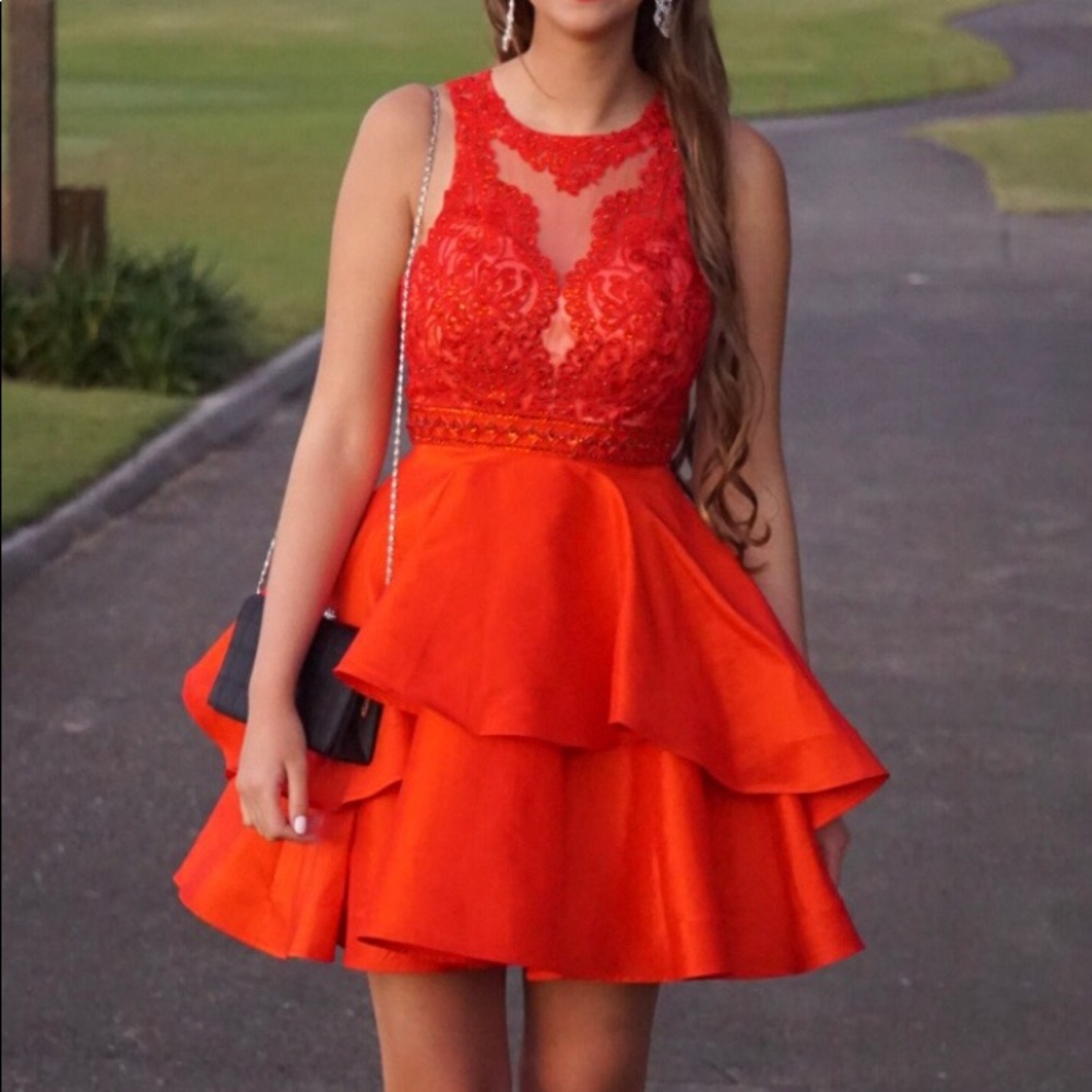 Beaded Illusion Tiered Dress by Camille La Vie